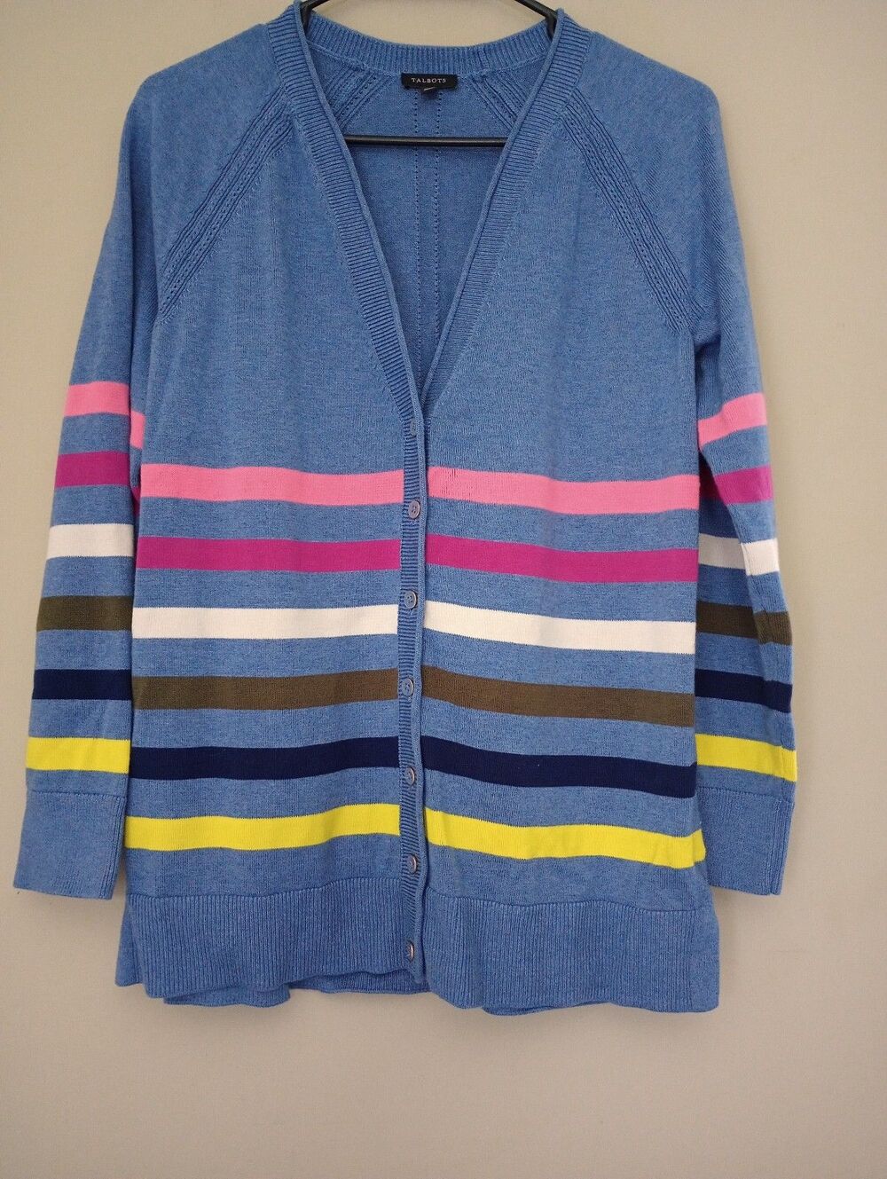 Talbots Button Up V Neck Cardigan Long Sleeve Size Medium